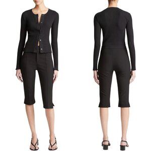 Vince Slim-Fit Capri Trouser Pants Women's 10 Black Minimalist Chic Neutral NWOT